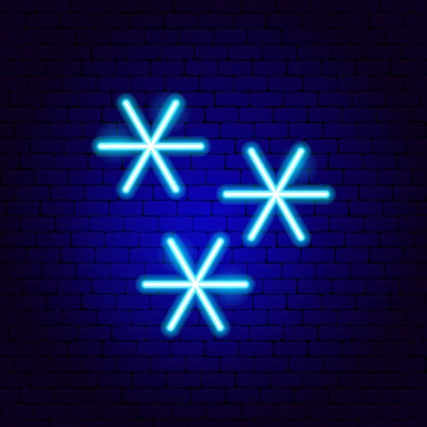 Copos de nieve Neon Sign — Archivo Imágenes Vectoriales