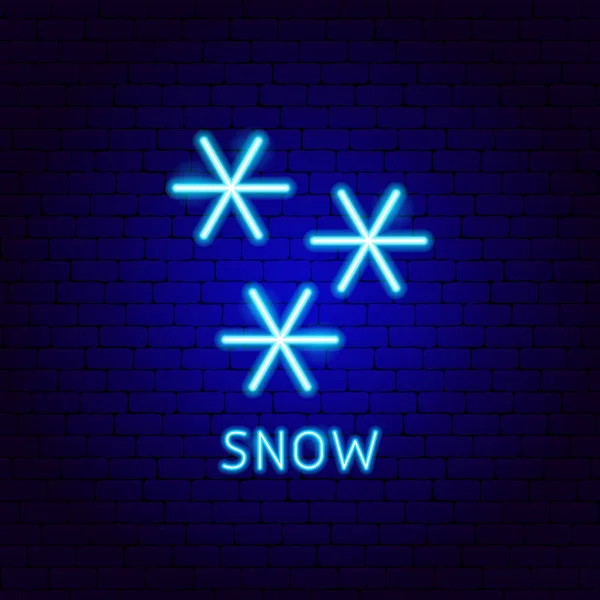 Сніговий неоновий лейбл — стоковий вектор