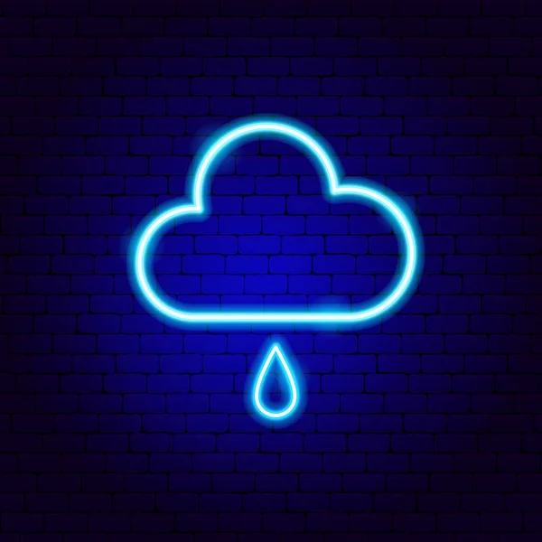 Regenwolk neon teken — Stockvector