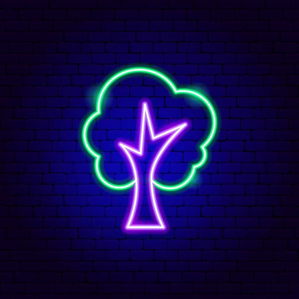 Albero Neon segno — Vettoriale Stock