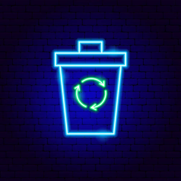 Sinal de Neon de reciclagem de lixo —  Vetores de Stock