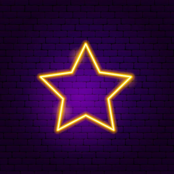 Star Favourite Neon Sign — Stock Vector