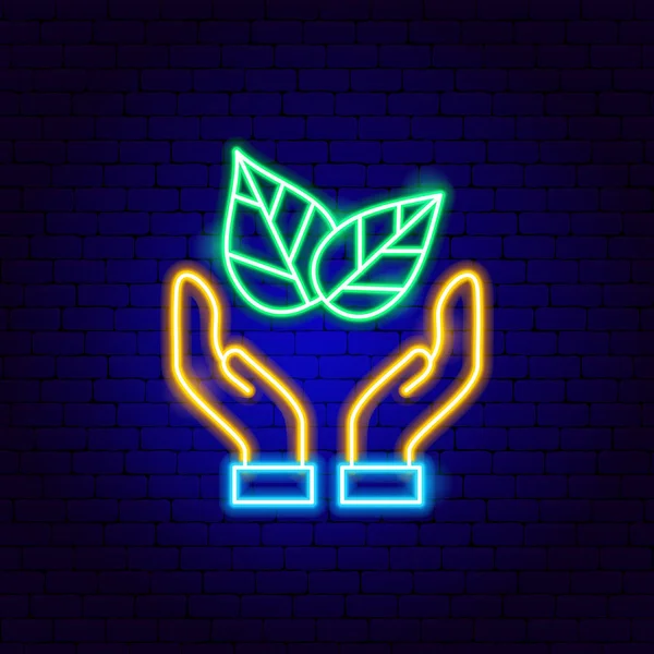Enregistrer Plante néon signe — Image vectorielle