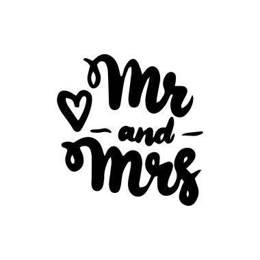 Mr and Mrs Handwritten Lettering clipart
