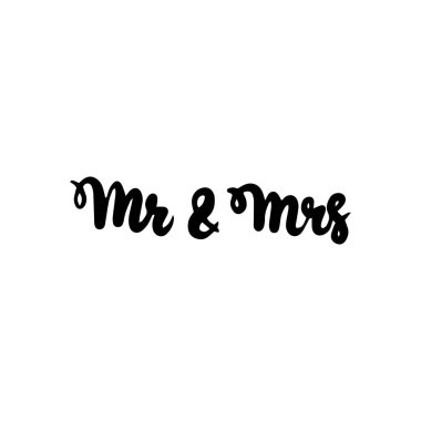 Handwritten Lettering Mr and Mrs clipart