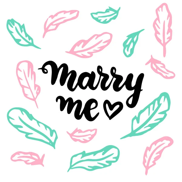 Почтовая открытка Marry Me — стоковый вектор