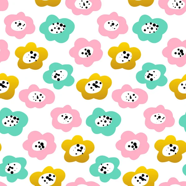 Cute Flower Seamless Pattern — Stock Vector
