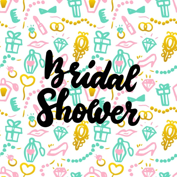 Prysznic dla nowożeńców Odręczna pocztówka — Wektor stockowy