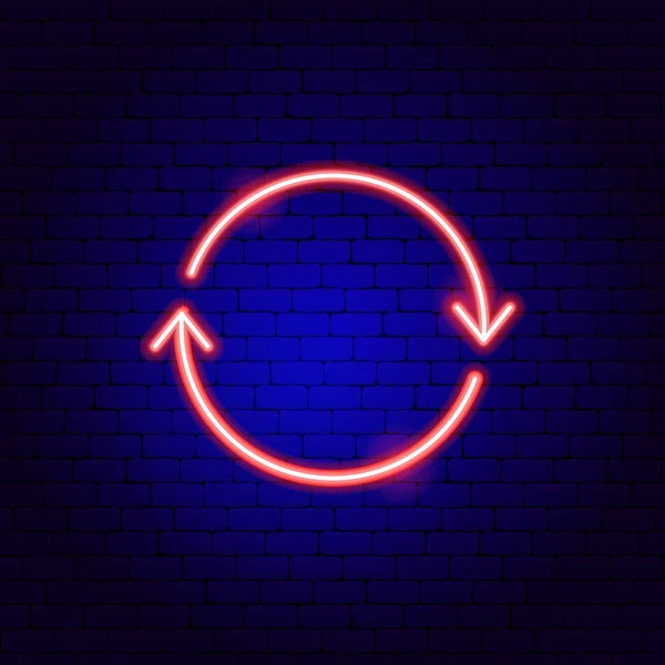 Two Arrow Circle Neon Sign — 스톡 벡터