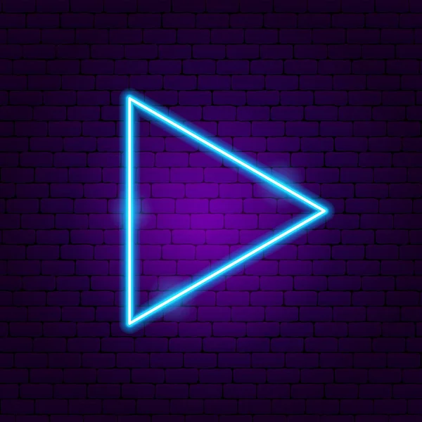 三角箭霓虹灯标志 — 图库矢量图片