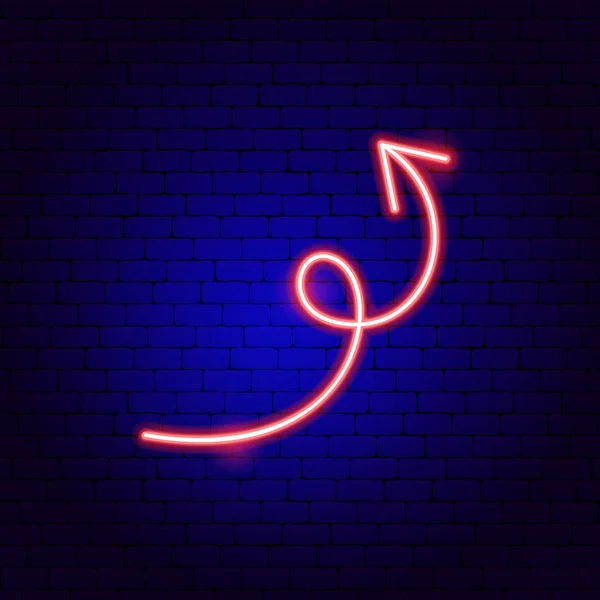 Twisted Arrow Neon Sign — 스톡 벡터