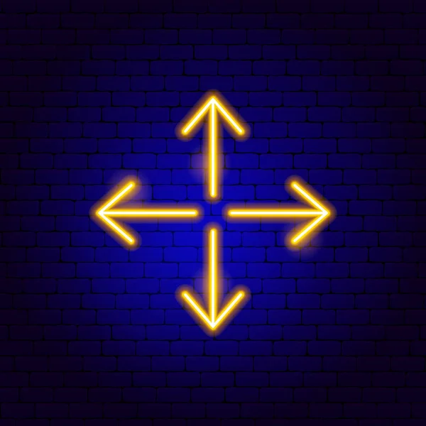 Four Arrow Out Neon Sign — 스톡 벡터