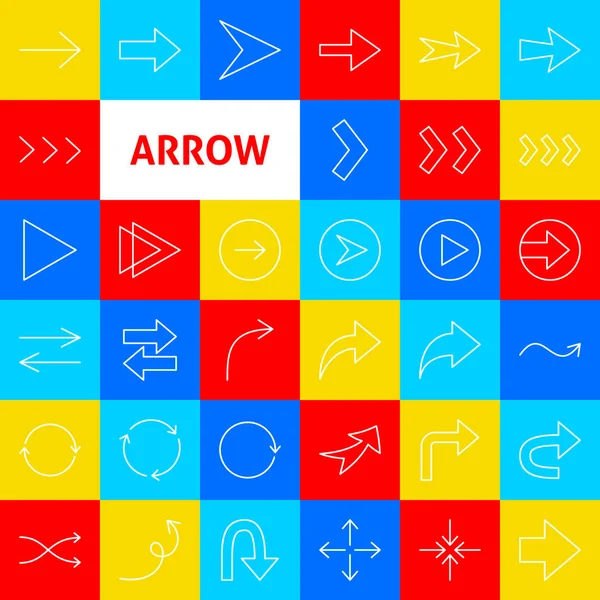 Arrow Line Icons — Stock Vector