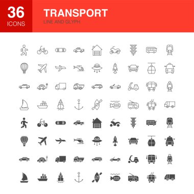 Taşıma Çizgisi Web Kabartma Simgeleri