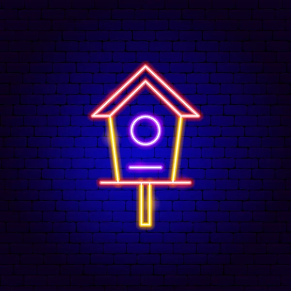 Vogelhuis Neon Sign — Stockvector