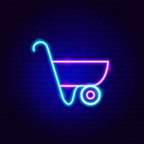 Wheelbarrow Neon Sign — Stock vektor