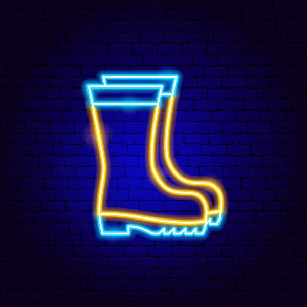 Botas de goma Neon Sign — Archivo Imágenes Vectoriales