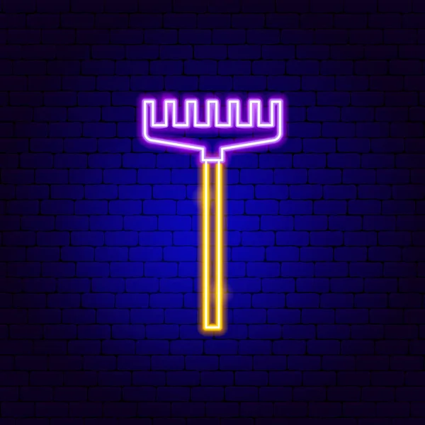 Rake Neon Sign — стоковый вектор