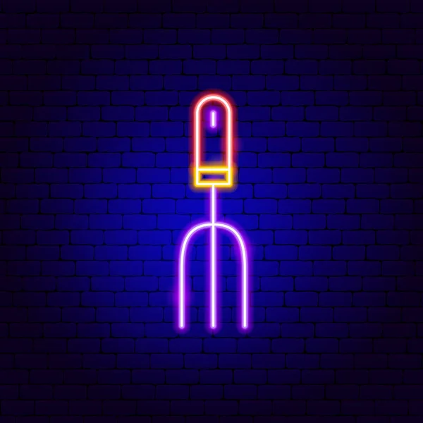 Garden Rake Neon Sign - Stok Vektor