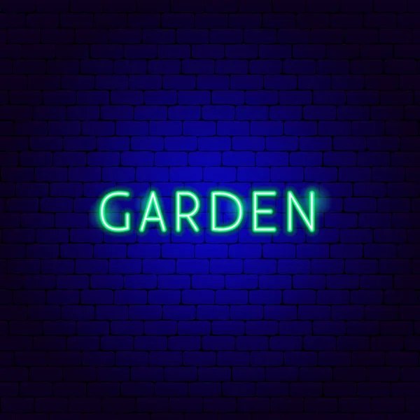 Garten-Neon-Text — Stockvektor