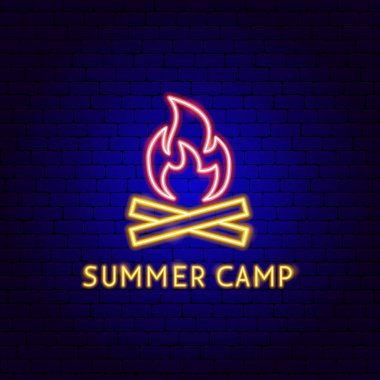 Yaz Kampı Neon Etiketi