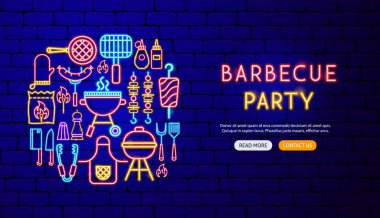 Barbekü Partisi Neon Sancak Tasarımı