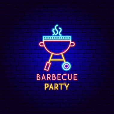 Barbekü Partisi Neon Etiketi