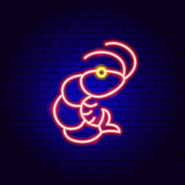 Shrimp Neon Sign — Stockvektor