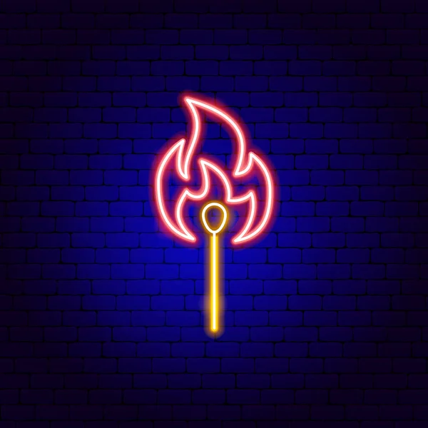 Lucifer Kibrit Neon İşareti — Stok Vektör