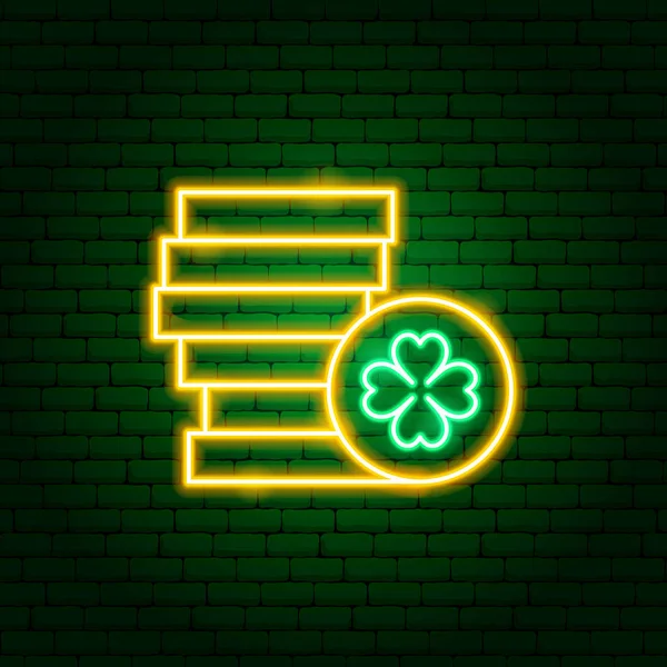 Irish Gold Neon Sign — Stock Vector