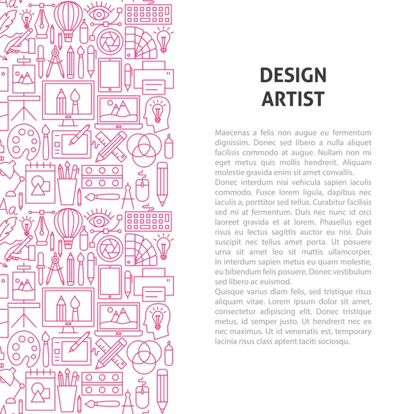 Design Artiste Ligne Modèle Concept — Image vectorielle