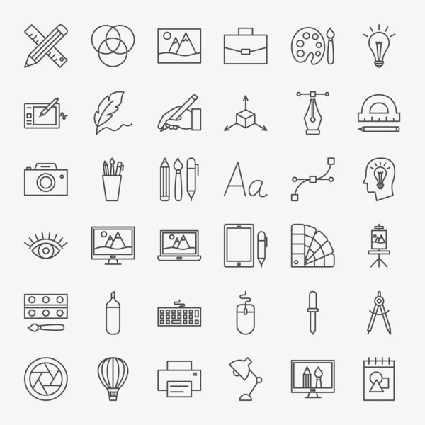 Conjunto de ícones de linha de designer — Vetor de Stock