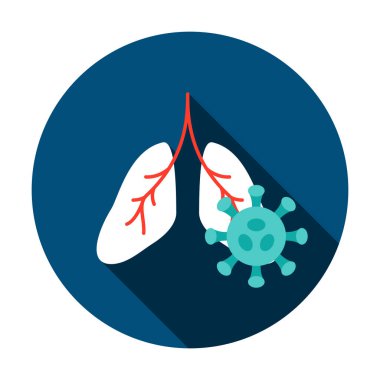 Akciğerler Coronavirus Çemberi Simgesi