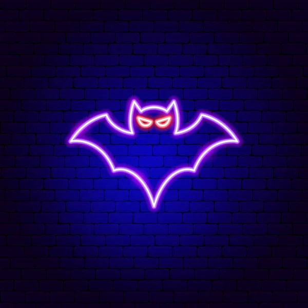 Sinal de néon morcego —  Vetores de Stock