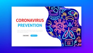 Coronavirus Önleme Neon İniş Sayfası