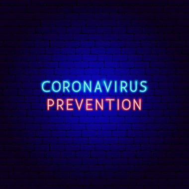 Coronavirus Önleme Neon Metni