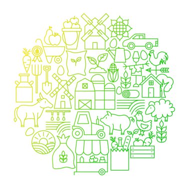 Çiftçilik Hattı Simge Çemberi Tasarımı