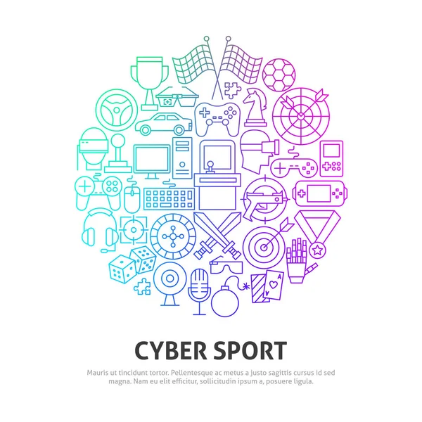 Cyber Sport Cirkel Concept — Stockvector