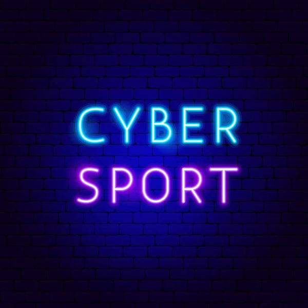 Cyber Sport Texto de néon — Vetor de Stock