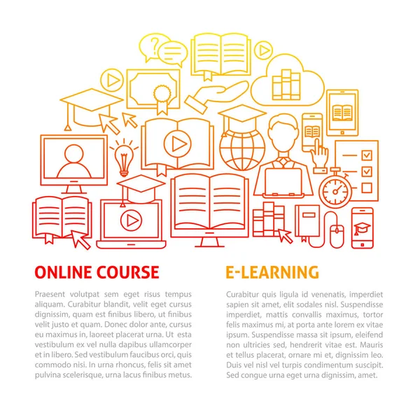 Çevrimiçi Eğitim Çizgisi Şablonu