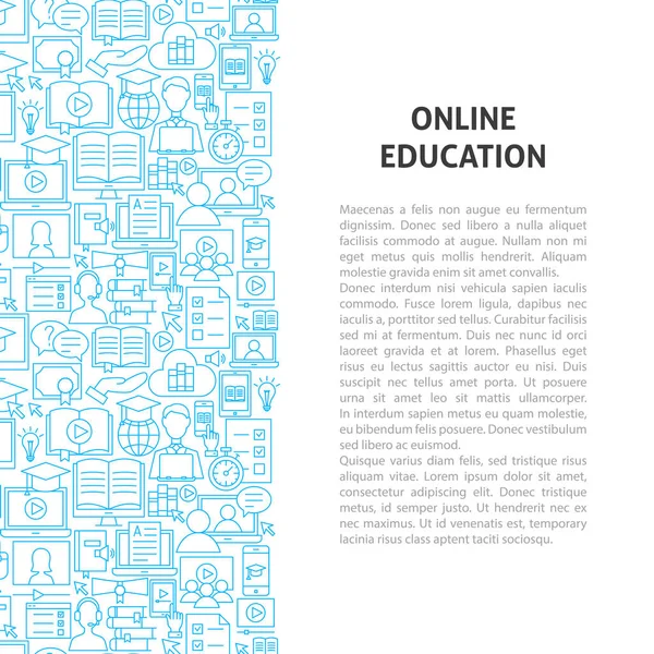 Concepto de línea de educación en línea — Archivo Imágenes Vectoriales