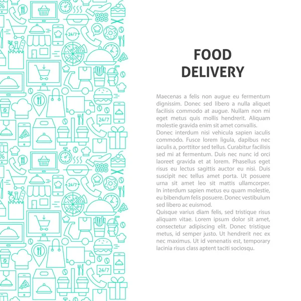 食物派递线概念 — 图库矢量图片