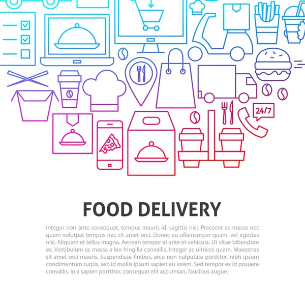 Concept de la chaîne de livraison alimentaire — Image vectorielle