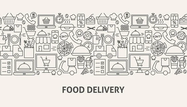Concepto de banner de entrega de alimentos — Archivo Imágenes Vectoriales