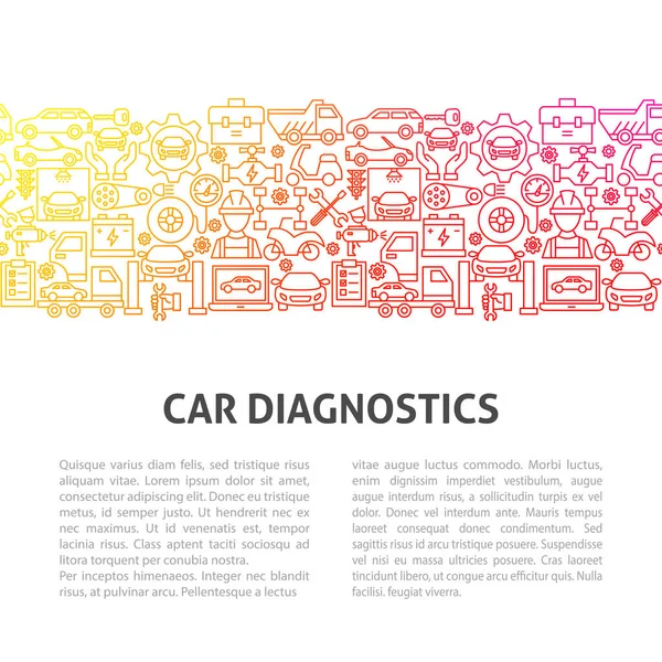 Plantilla de línea de diagnóstico de coche — Vector de stock