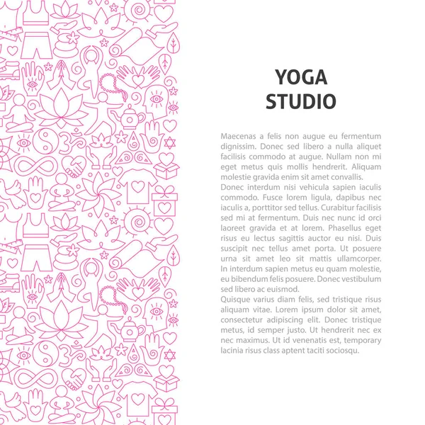 Yoga Studio Lijnpatroon Concept Vector Illustratie Van Outline Design — Stockvector