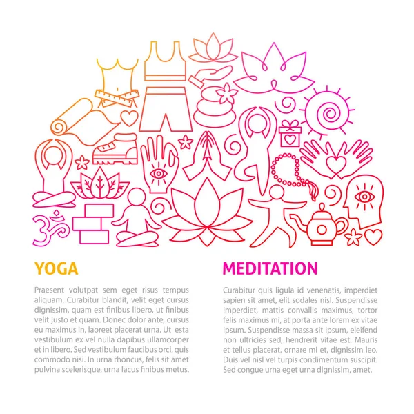 Yoga Meditatie Lijn Model Vector Illustratie Van Outline Design — Stockvector