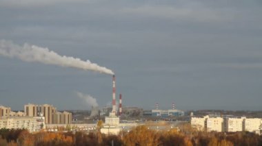Şehir ve sonbaharda termoelektrik bitki. Kazan, Rusya Federasyonu