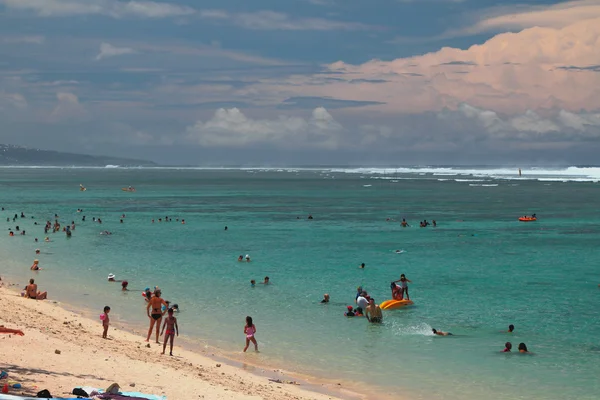 Zone de baignade sur la plage de Lagoon Hermitage, Réunion — Photo