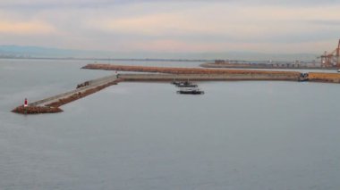 Seaport iskele ve su alanı. Valencia, İspanya